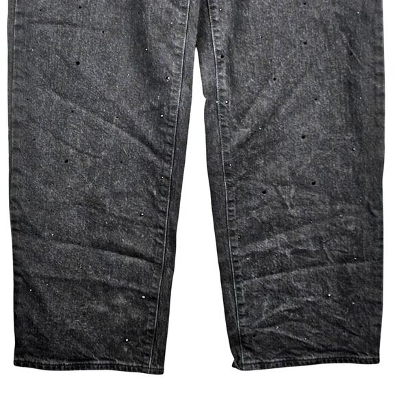 Universal Thread Mid Rise 90s Baggy Embellished Jeans Womens 6R Jeweled Wide - Picture 6 of 10